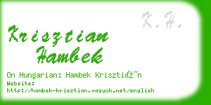 krisztian hambek business card